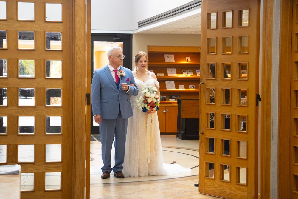 Editorial style wedding photography at St Paul's Catholic Church, Tampa, Florida.