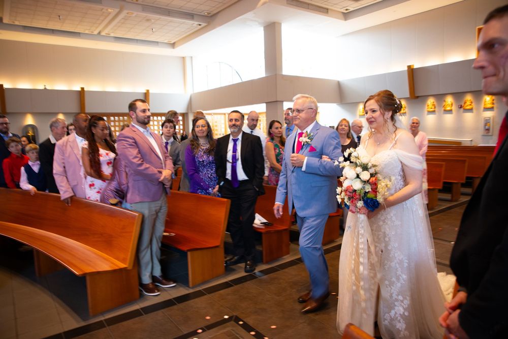 Editorial style wedding photography at St Paul's Catholic Church, Tampa, Florida.