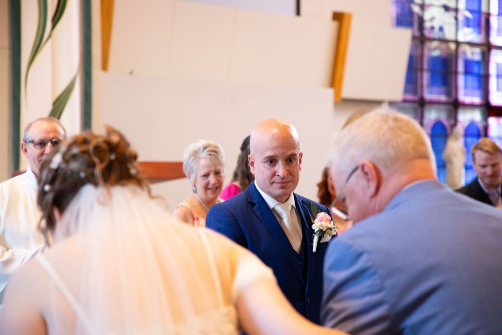 Editorial style wedding photography at St Paul's Catholic Church, Tampa, Florida.