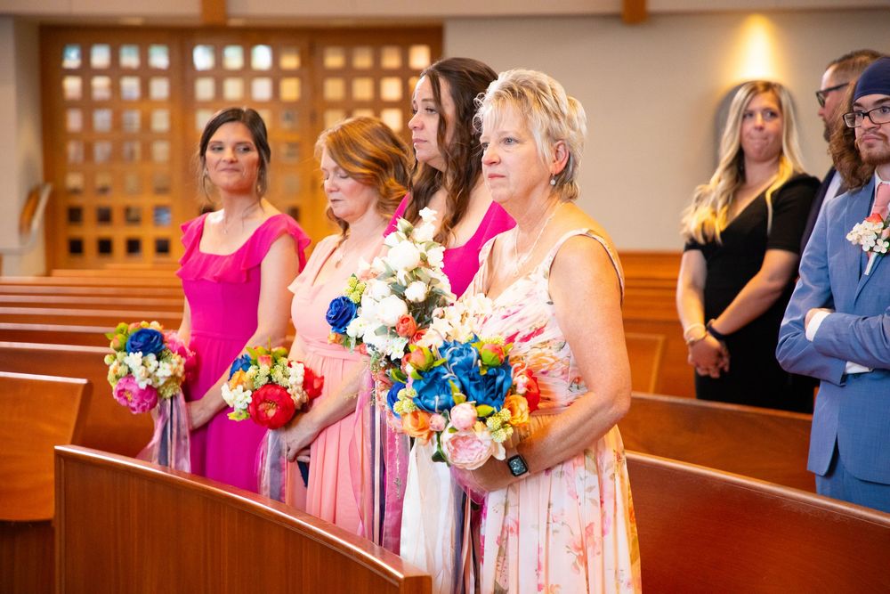Editorial style wedding photography at St Paul's Catholic Church, Tampa, Florida.