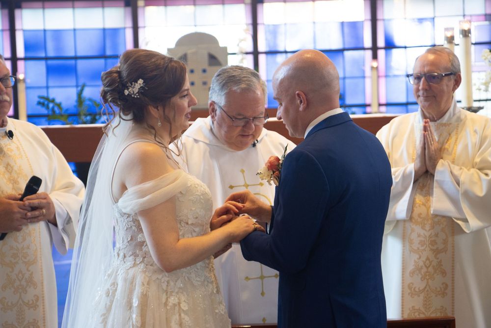 Editorial style wedding photography at St Paul's Catholic Church, Tampa, Florida.