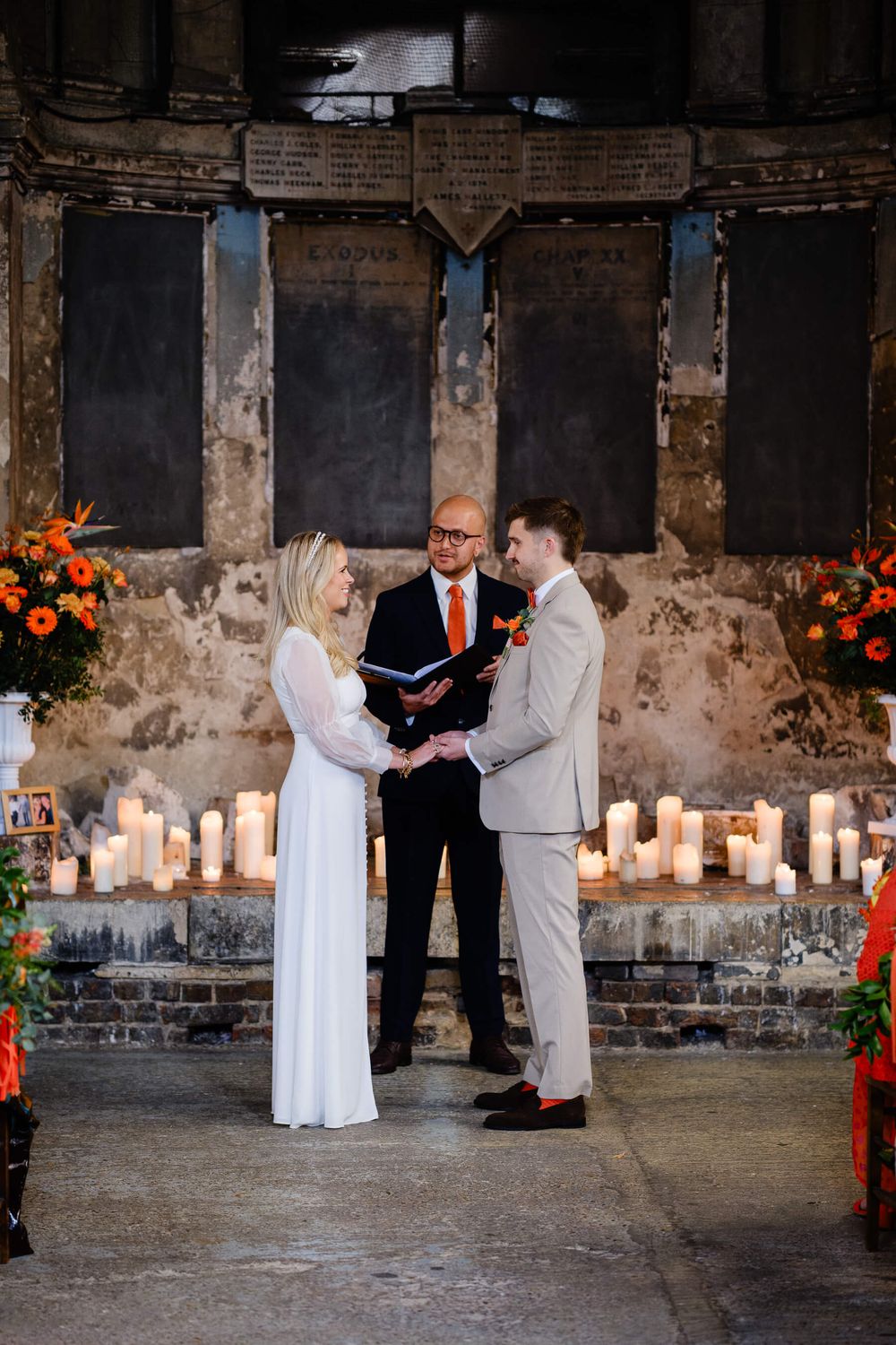 wedding Ring exchange at asylum chapel
