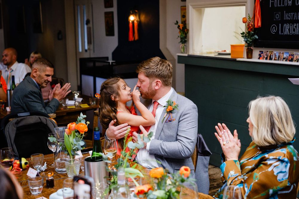 father and daughter at wedding