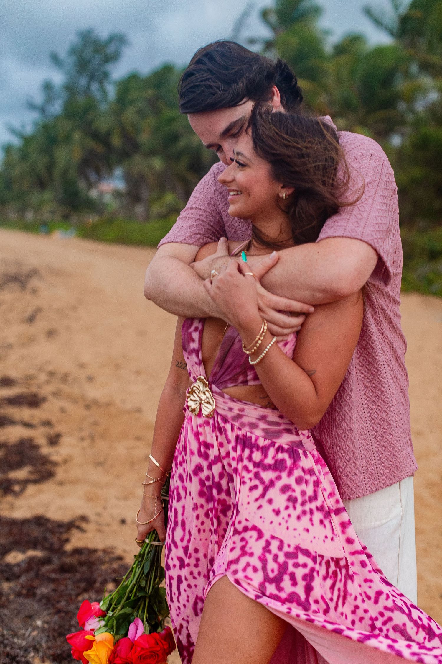Couples portrait on the beach. Río Grande, Puerto Rico.
