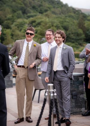 wedding photography in Cumbria - guests laughing