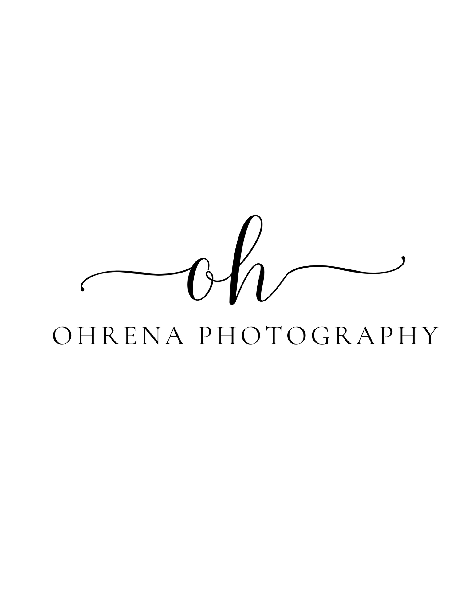 Minimalist calligraphy logo design for Ohrena Photography.