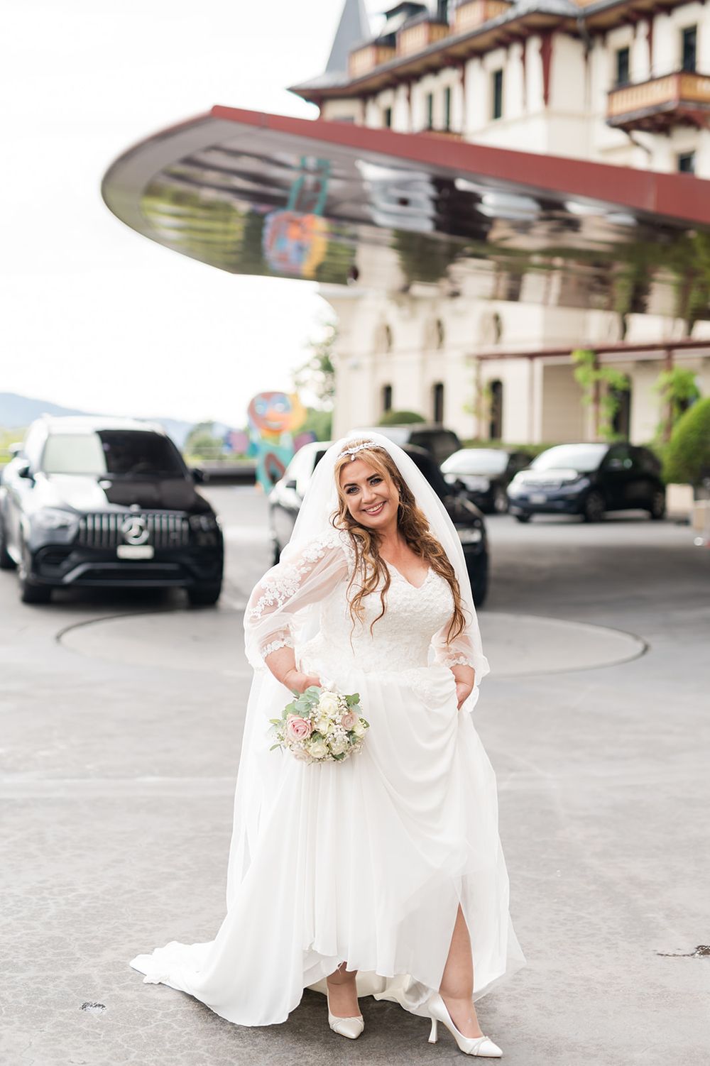 Luxury wedding at Dolder Grand Hotel Zurich with stunning city skyline views and elegant ceremony and reception spaces.