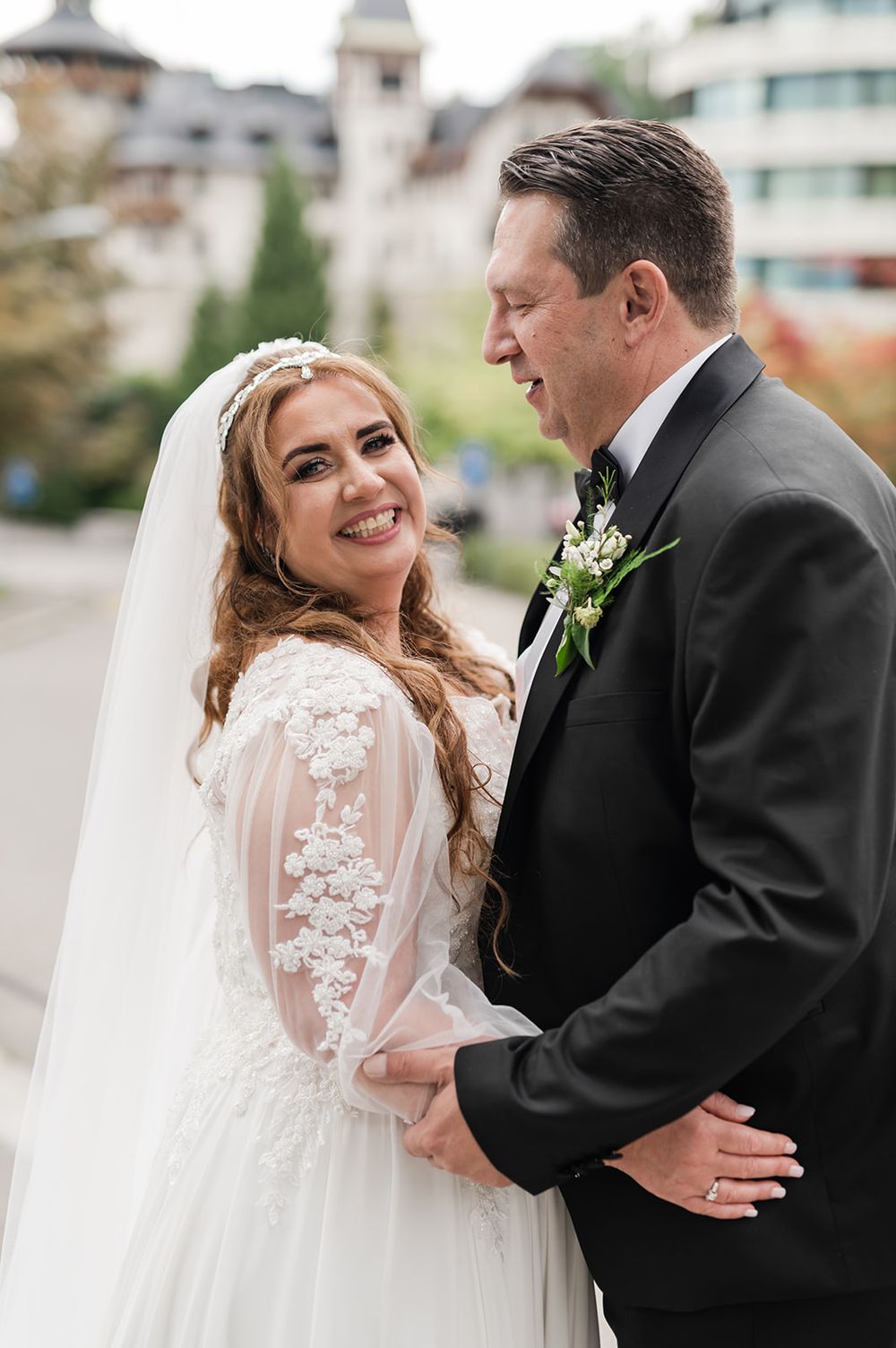 Luxury wedding at Dolder Grand Hotel Zurich with stunning city skyline views and elegant ceremony and reception spaces.