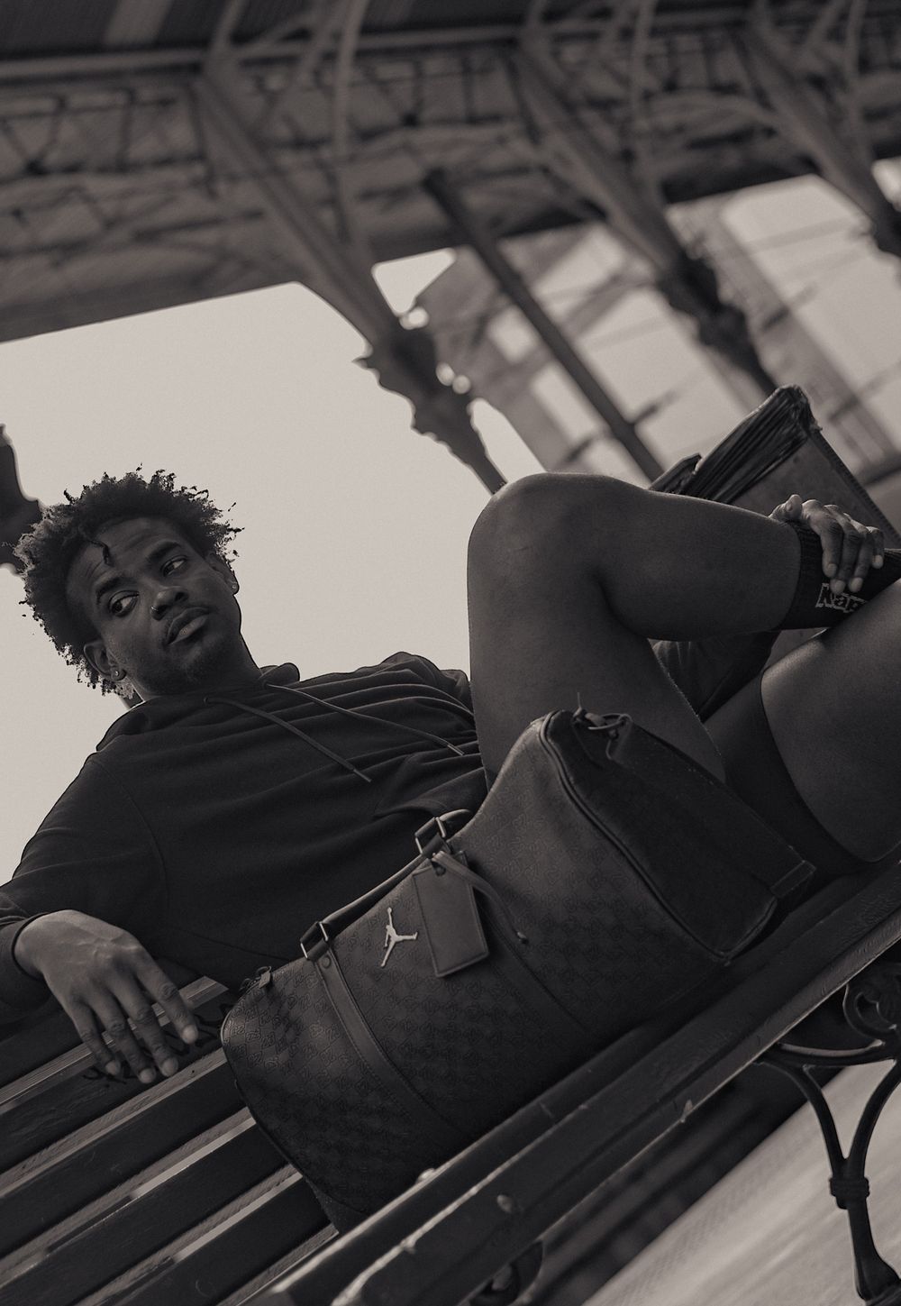 Black and white artistic portrait series showing artistic poses.