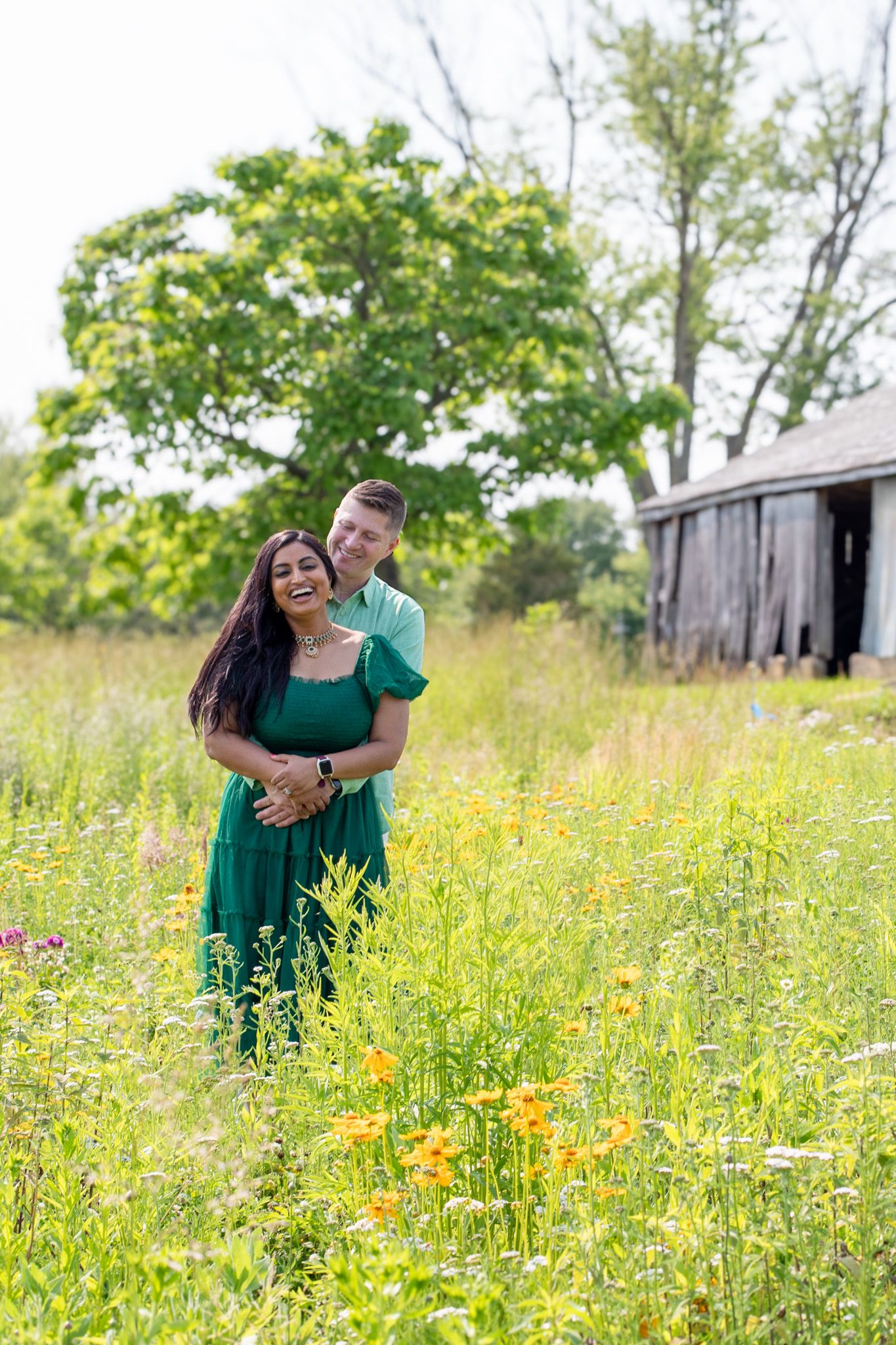 Couple session at Cincinnati farm wildflower field with luxury styling and professional outdoor portraits for high-end clients