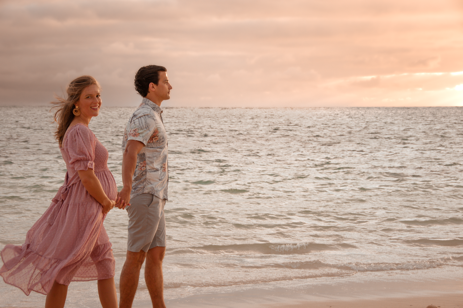 sunrise photo session maternity, couples session