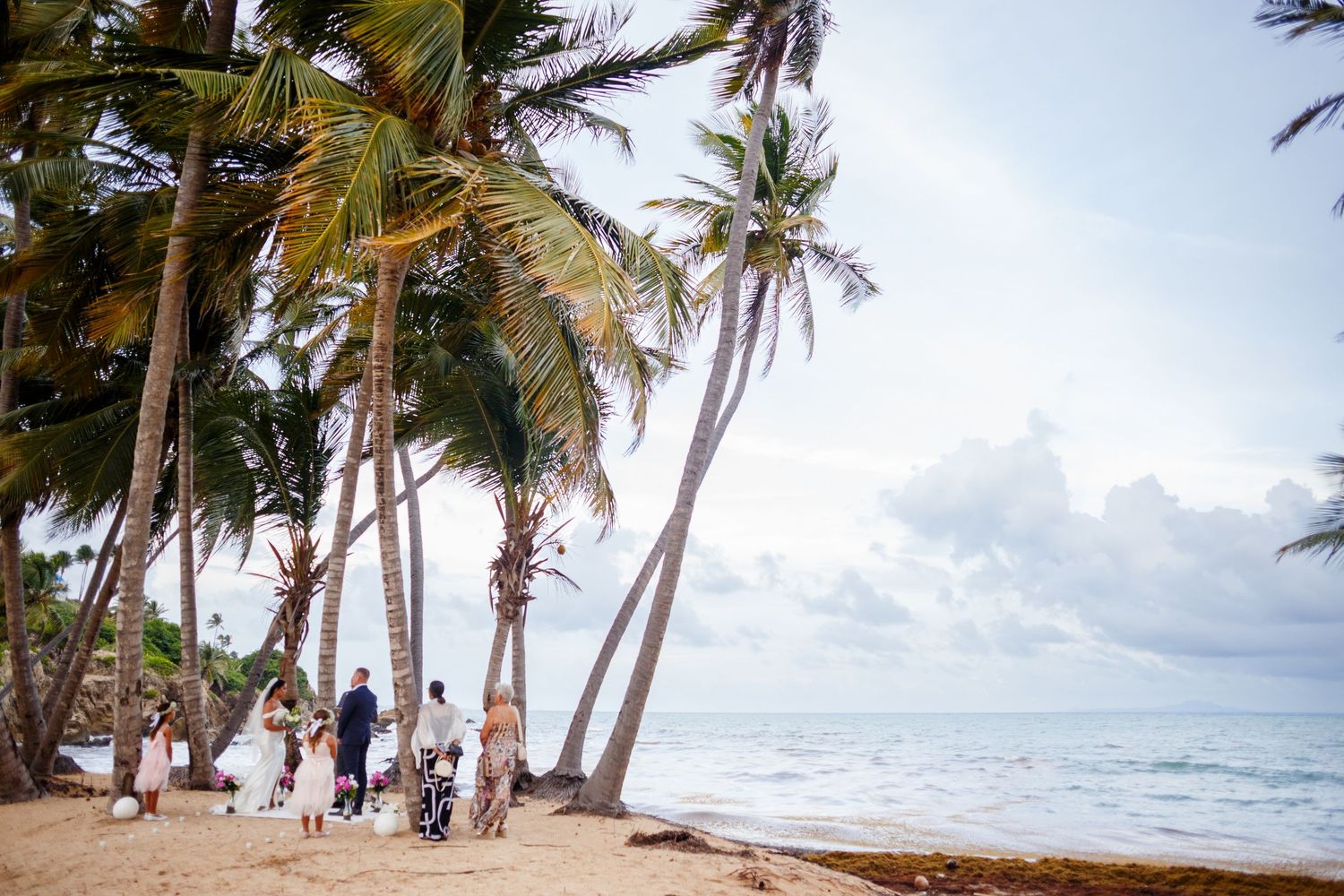 Wedding ceremony. Intimate beach wedding in Palmas del Mar, Puerto Rico.