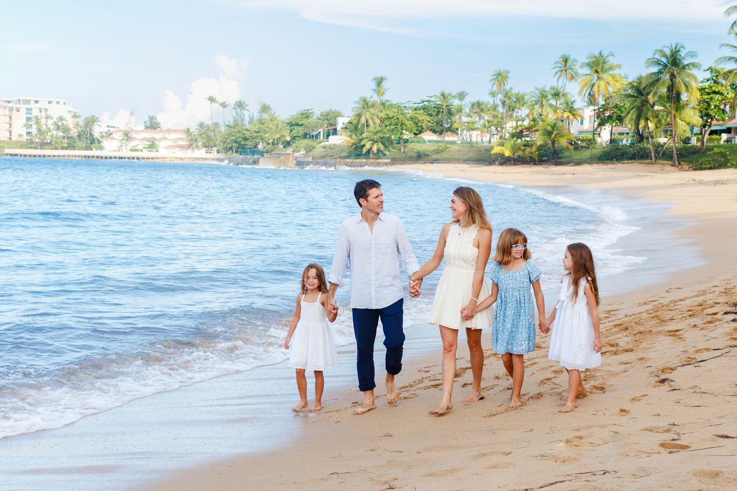 Family portrait on the beach in Dorado, Puerto Rico.