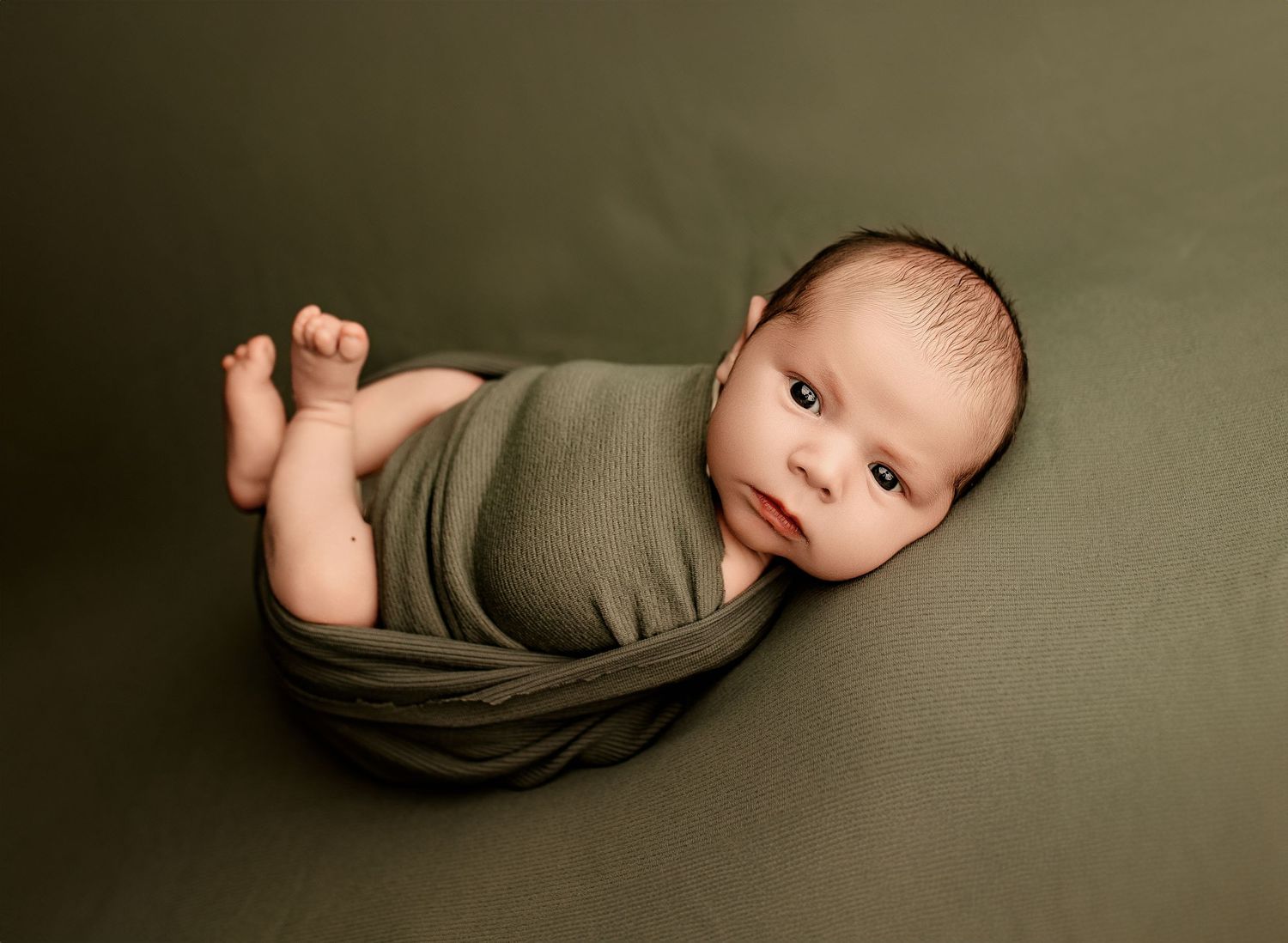 Bailey’s Photography | Portsmouth OH Newborn Photographer | Baby Boy Parks Wrapped in Green