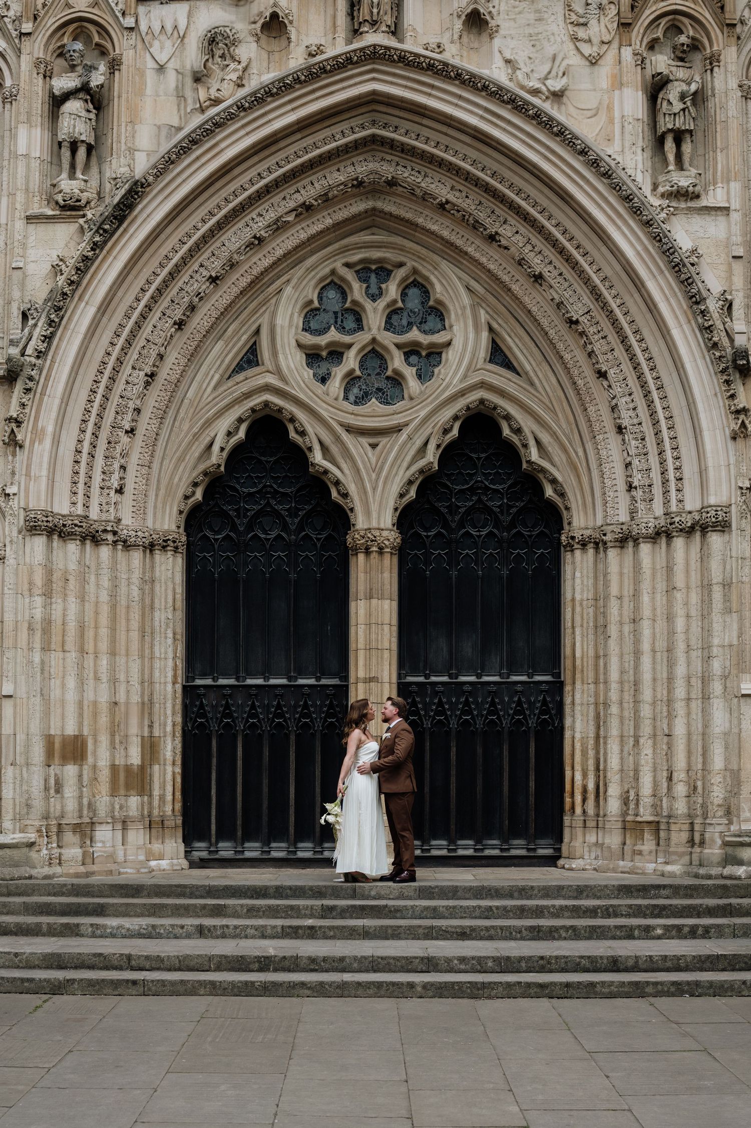 York Minster steps elopement couple