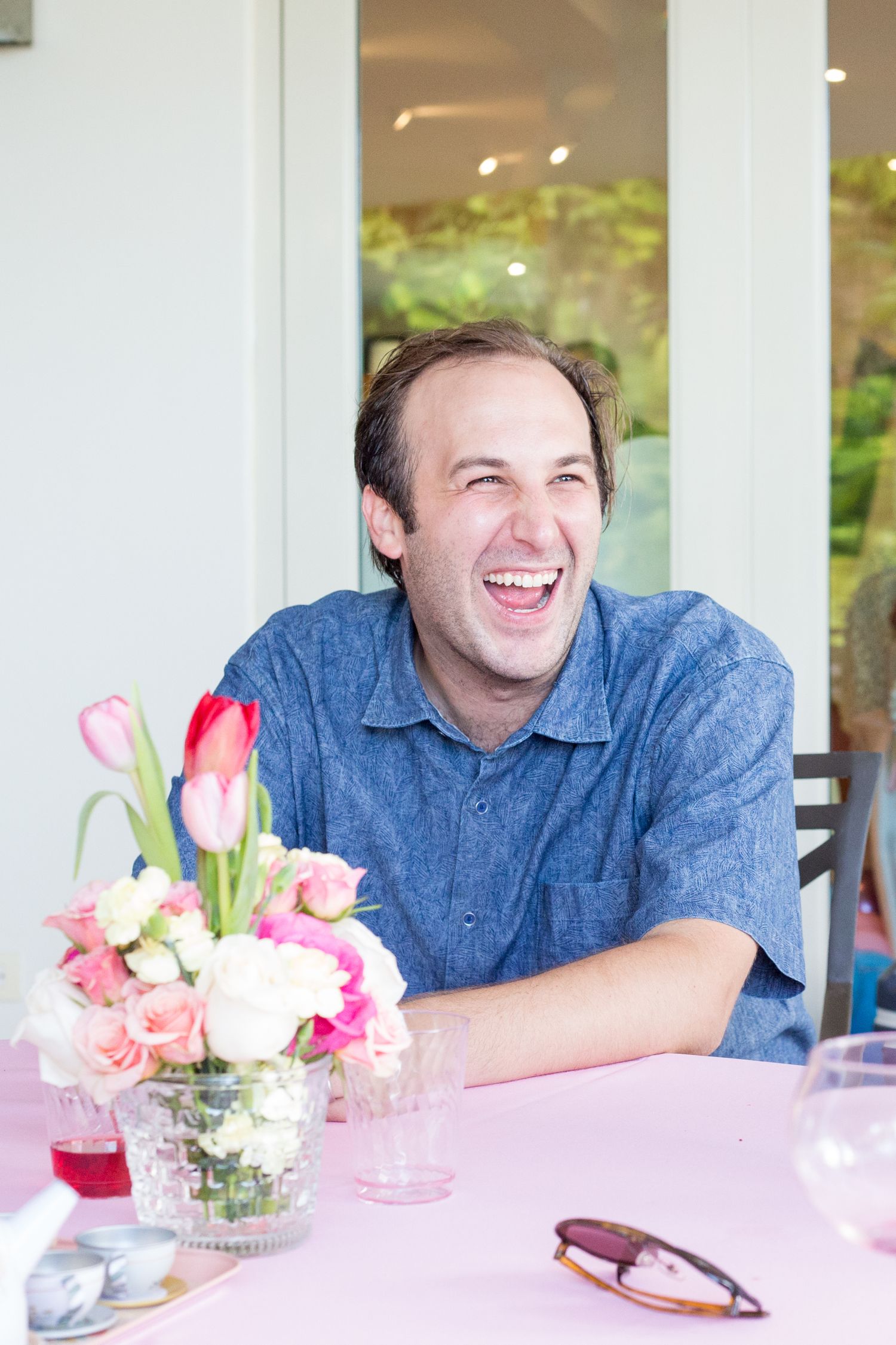 Man laughing. Kids birthday party in Guaynabo, Puerto Rico.