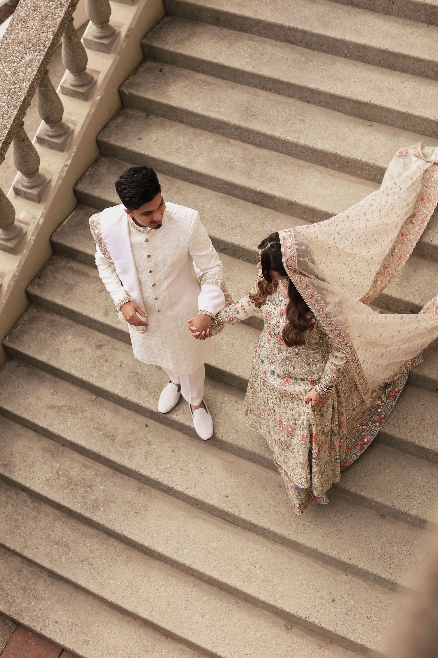 Afghan and Pakistani couple on their muslim wedding day