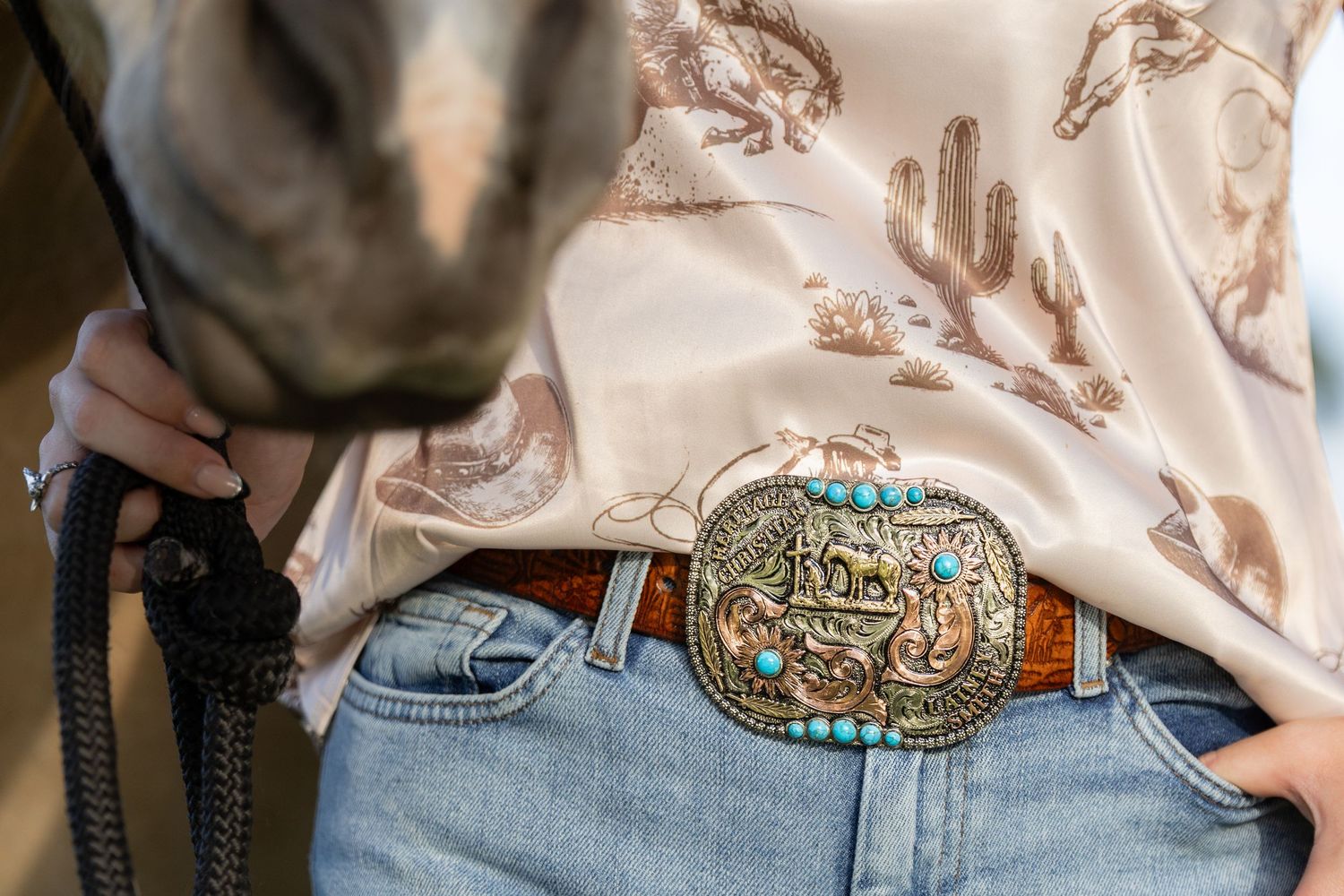 close up of graduation belt buckle, Heritage Christian Academy, 2026 senior photographer