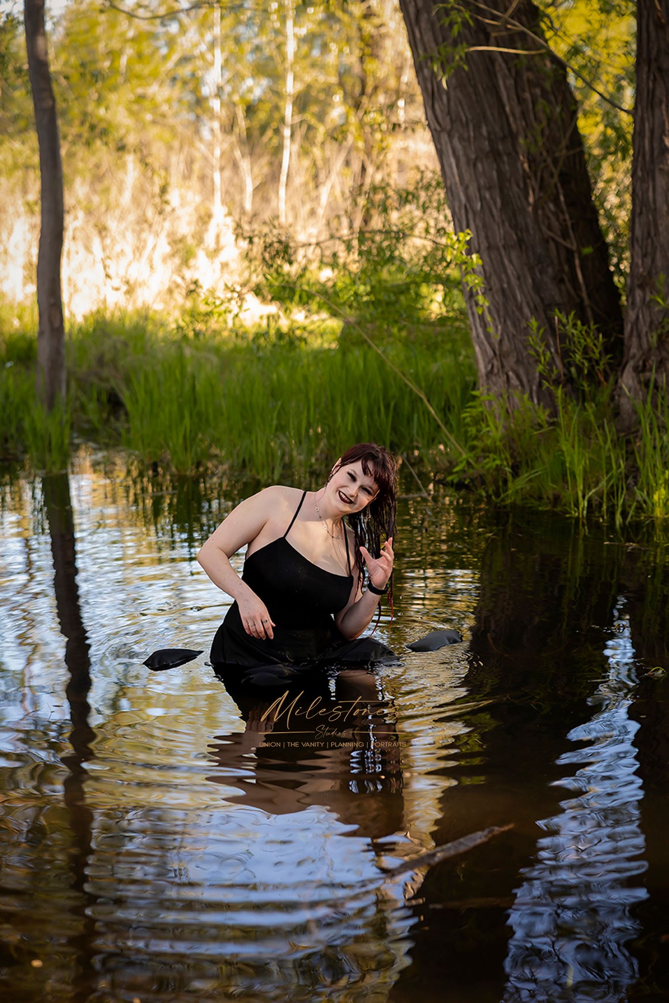 Senior photos Boise River Milestones Studios