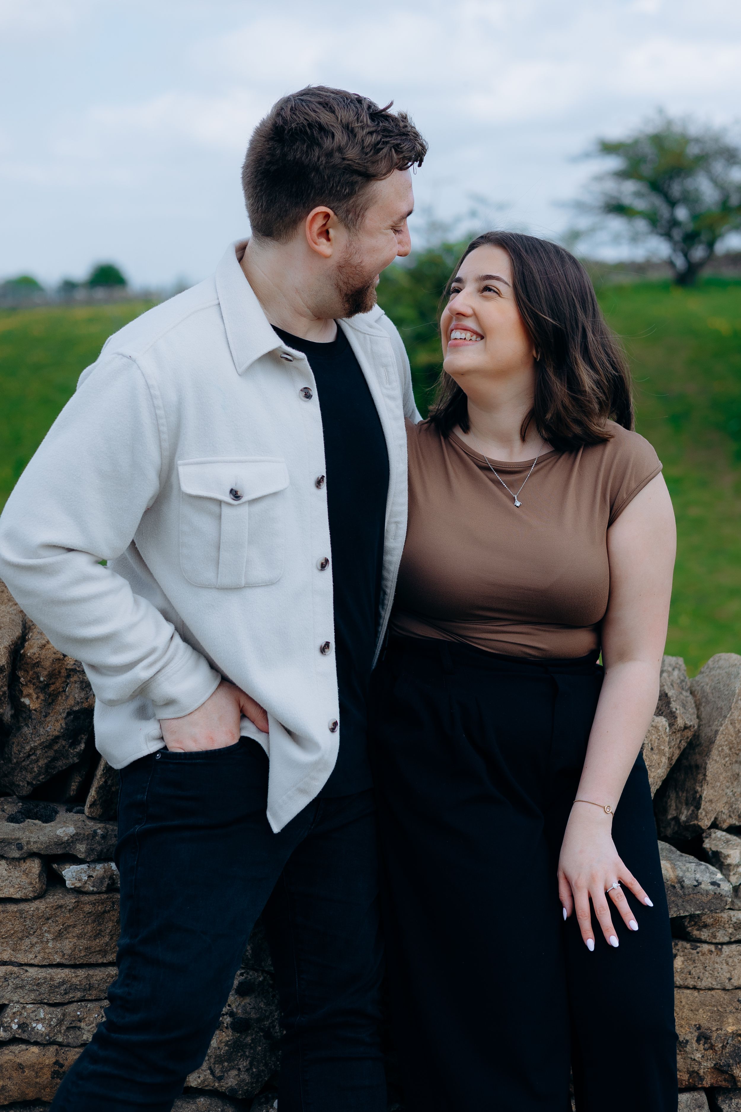 Proposal photoshoot in the Cotswolds at Broadway Tower.