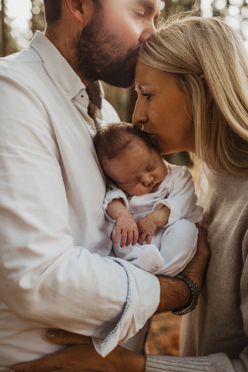 new forest mum dad and baby newborn photoshoot
