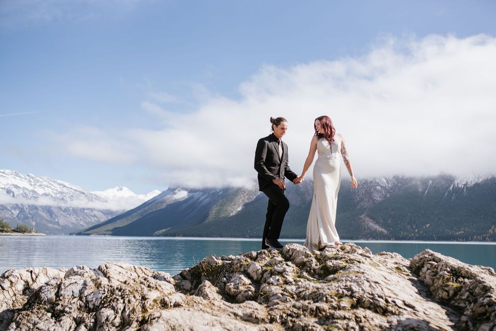 Lake Minnewanka I Banff Elopement