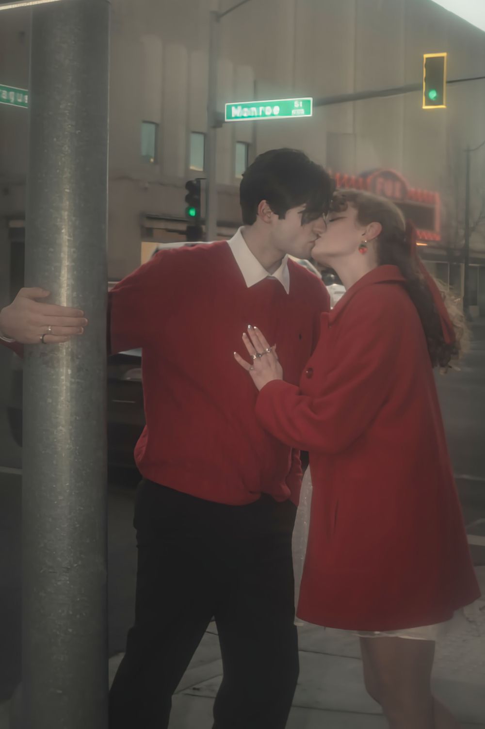 50s themed couples photoshoot taken in downtown Spokane by Jessica Rae photography.