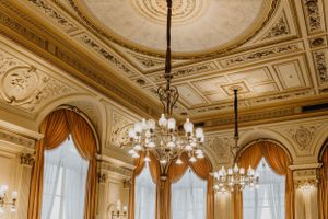 Aufnahme der Deckenmalerei und Kronleuter im Prinz Carl Palais in Heidelberg.