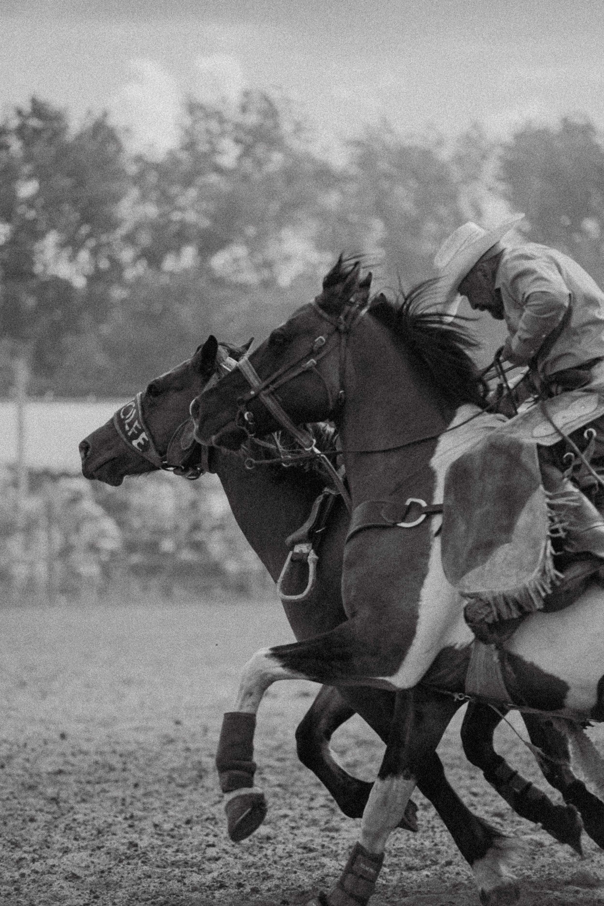 Vintage black and white sequence of football players in motion during an intense ground play.