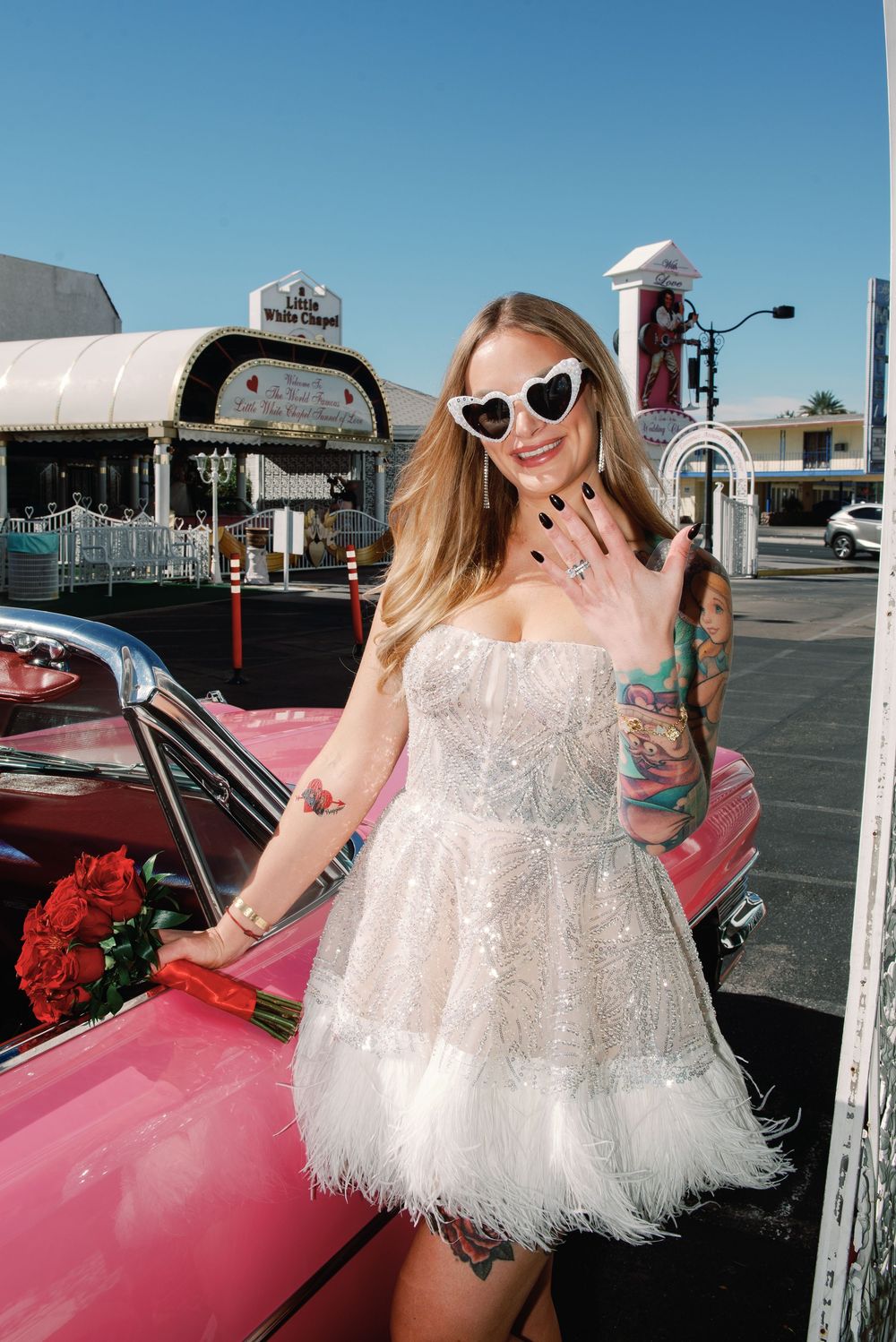 Tunnel of Love Drive-thru in a Pink Cadillac
