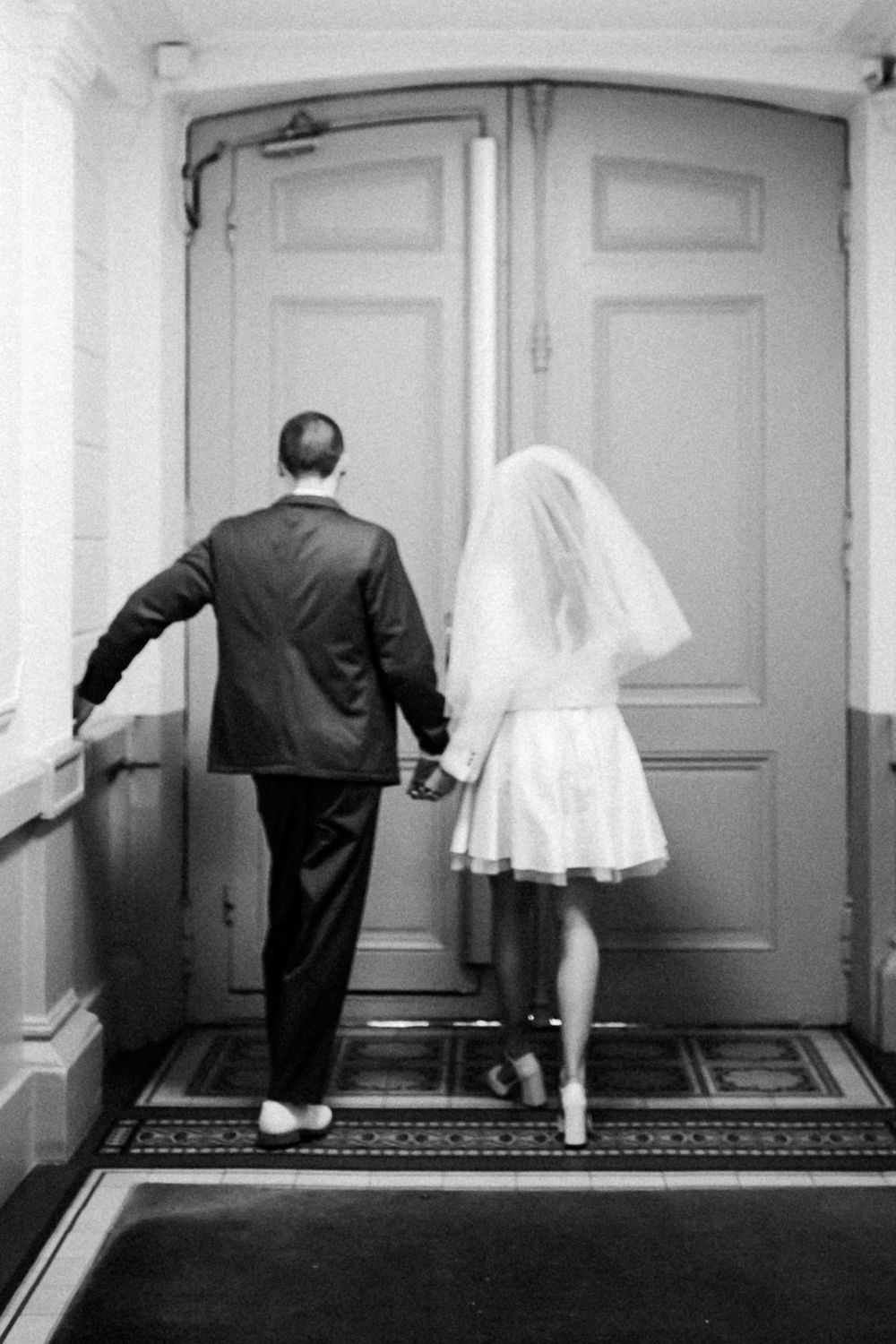 mariage noir et blanc rétro