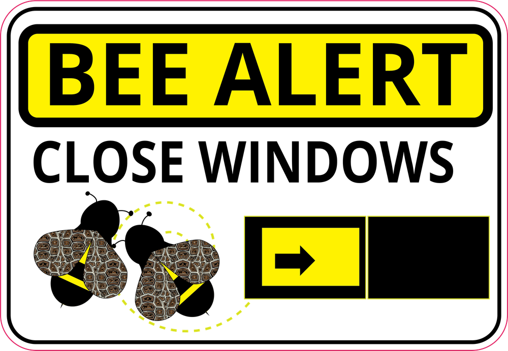 Bee Alert sign mockup