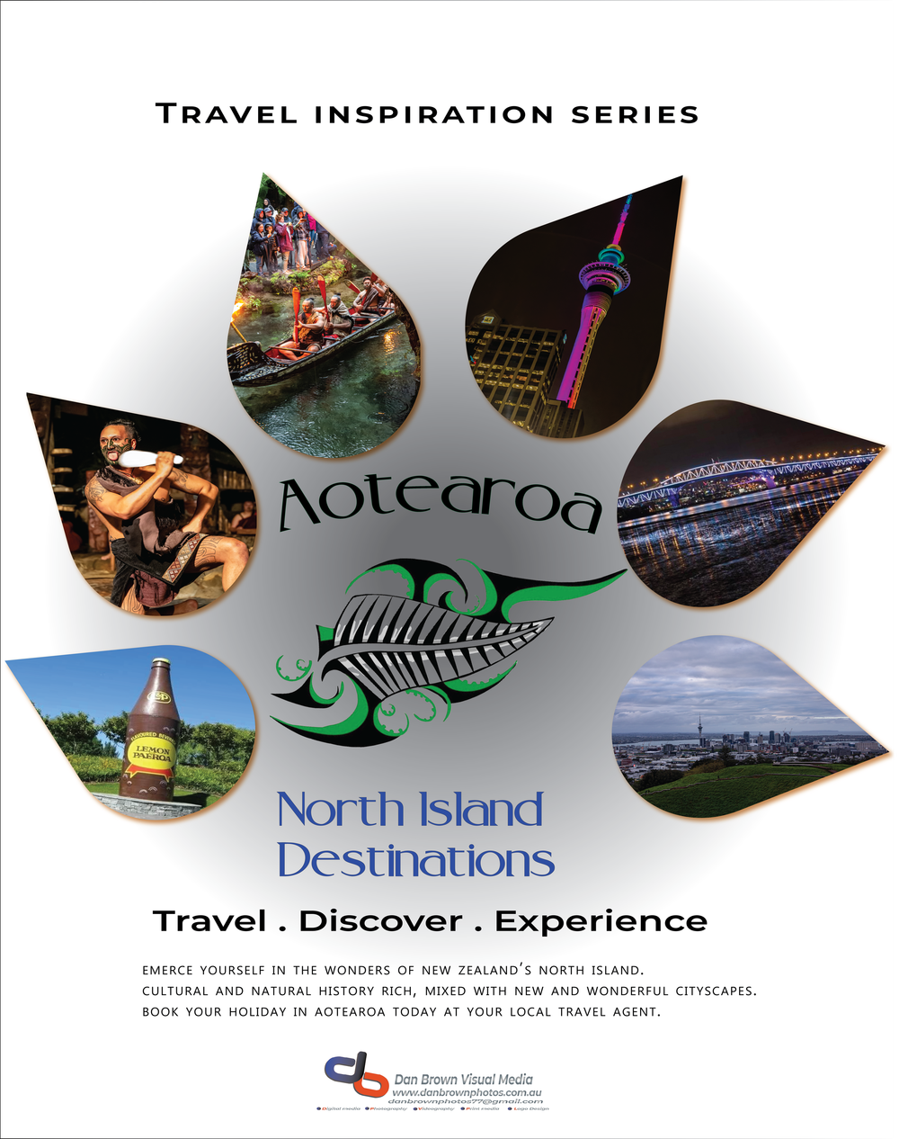 Aotearoa travel poster mock up