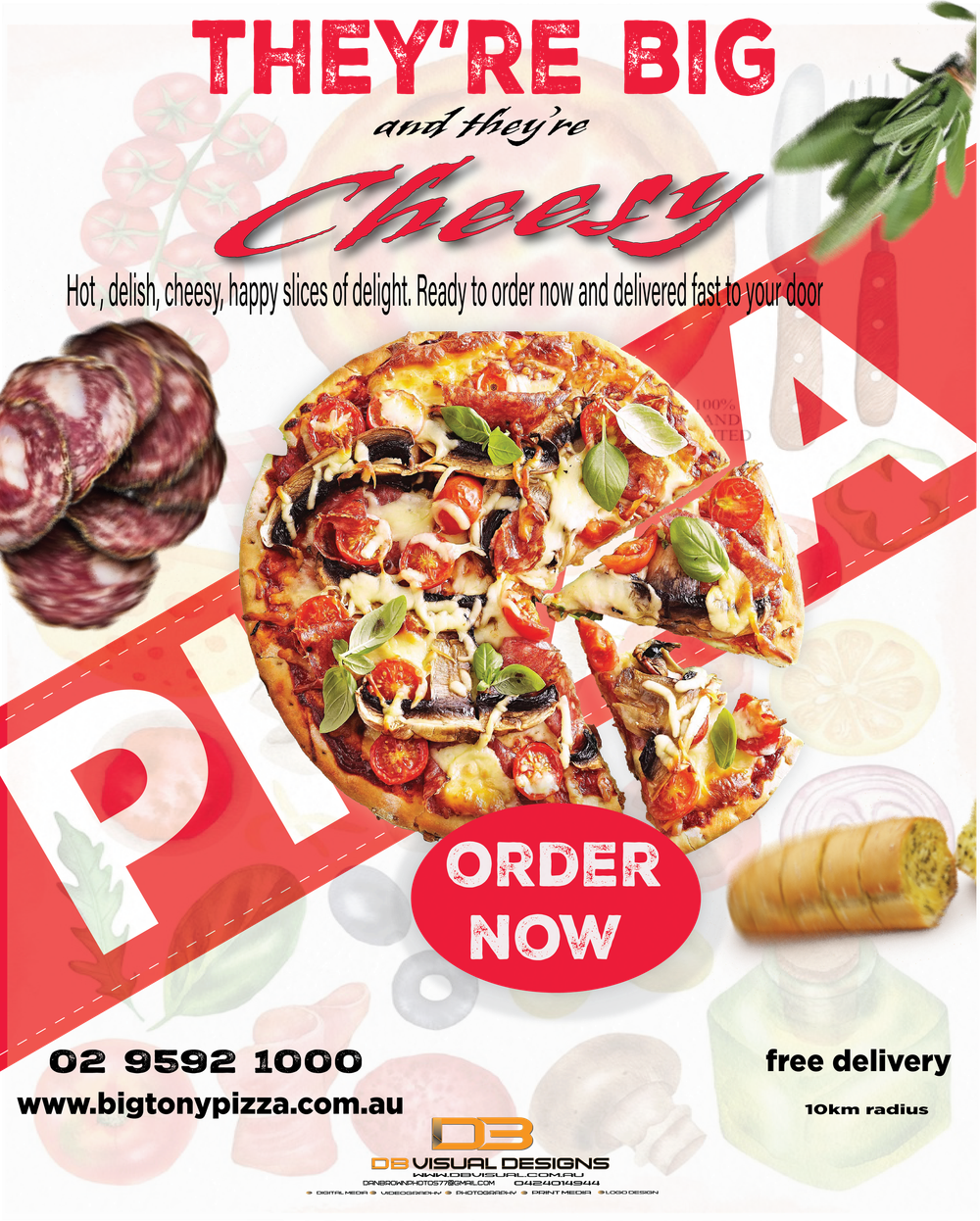 Pizza digital advertisement poster mockup