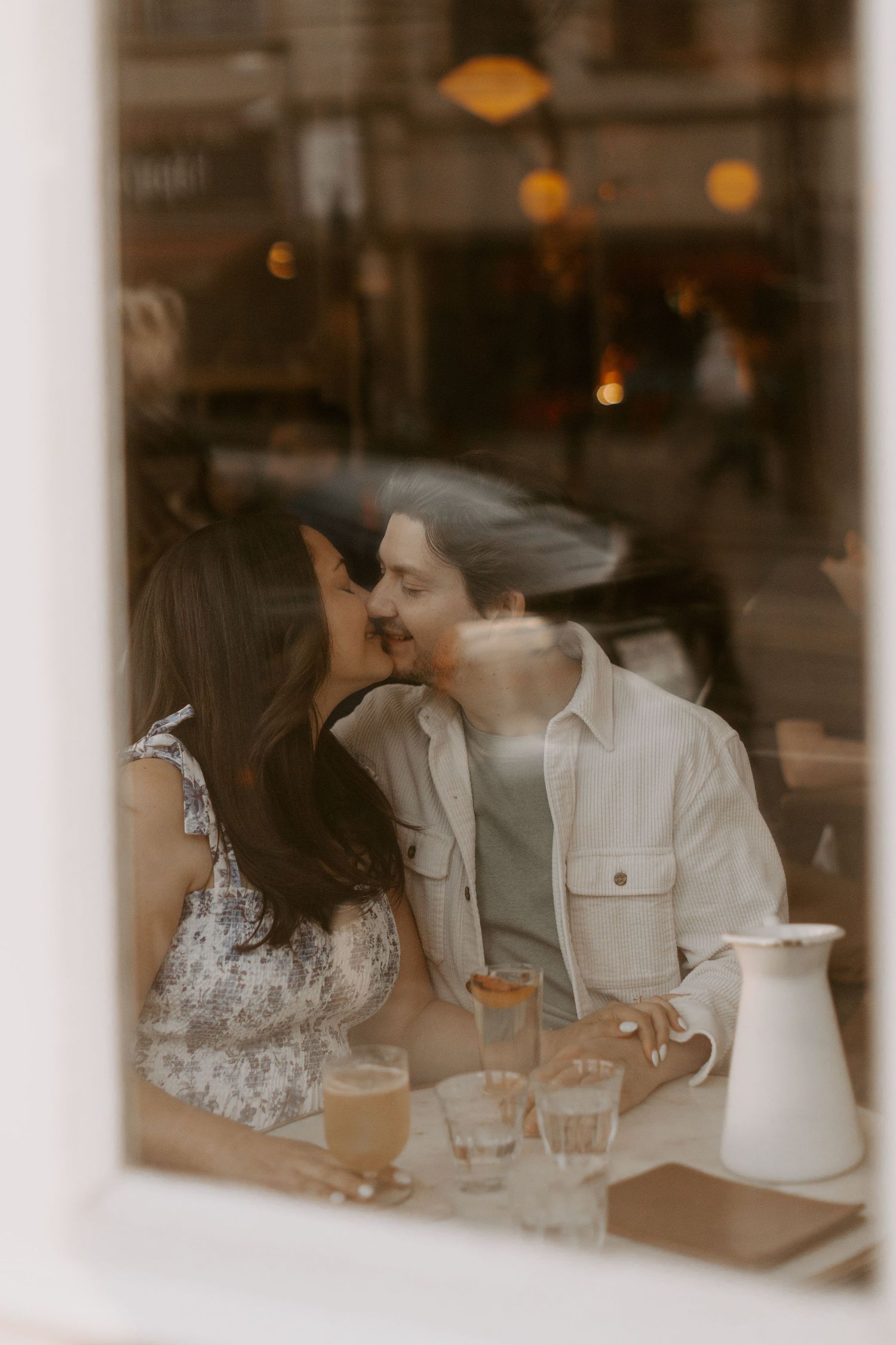 A candid city engagement session photography on College West St in Toronto
