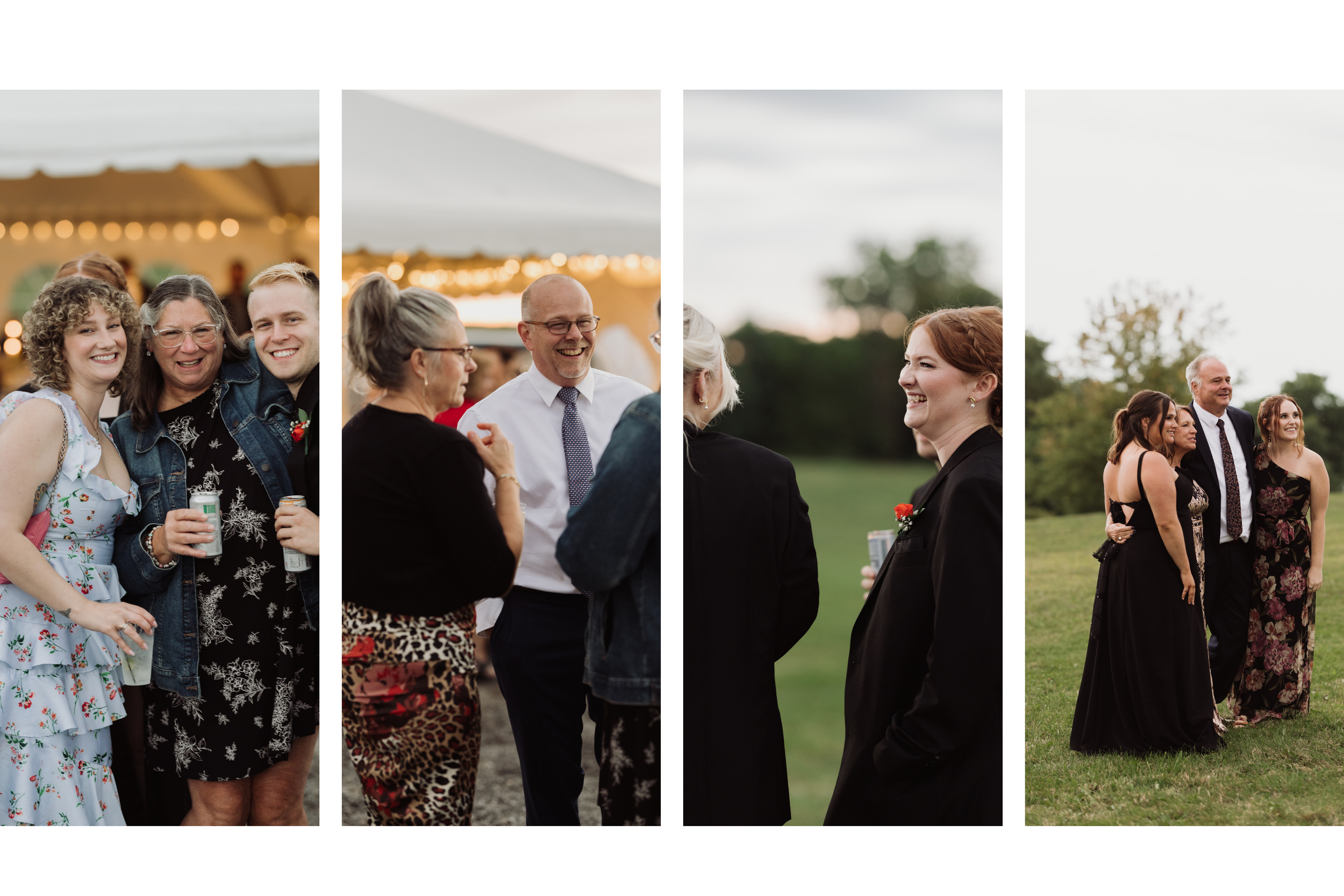 Wedding guests mingling before dinner is served