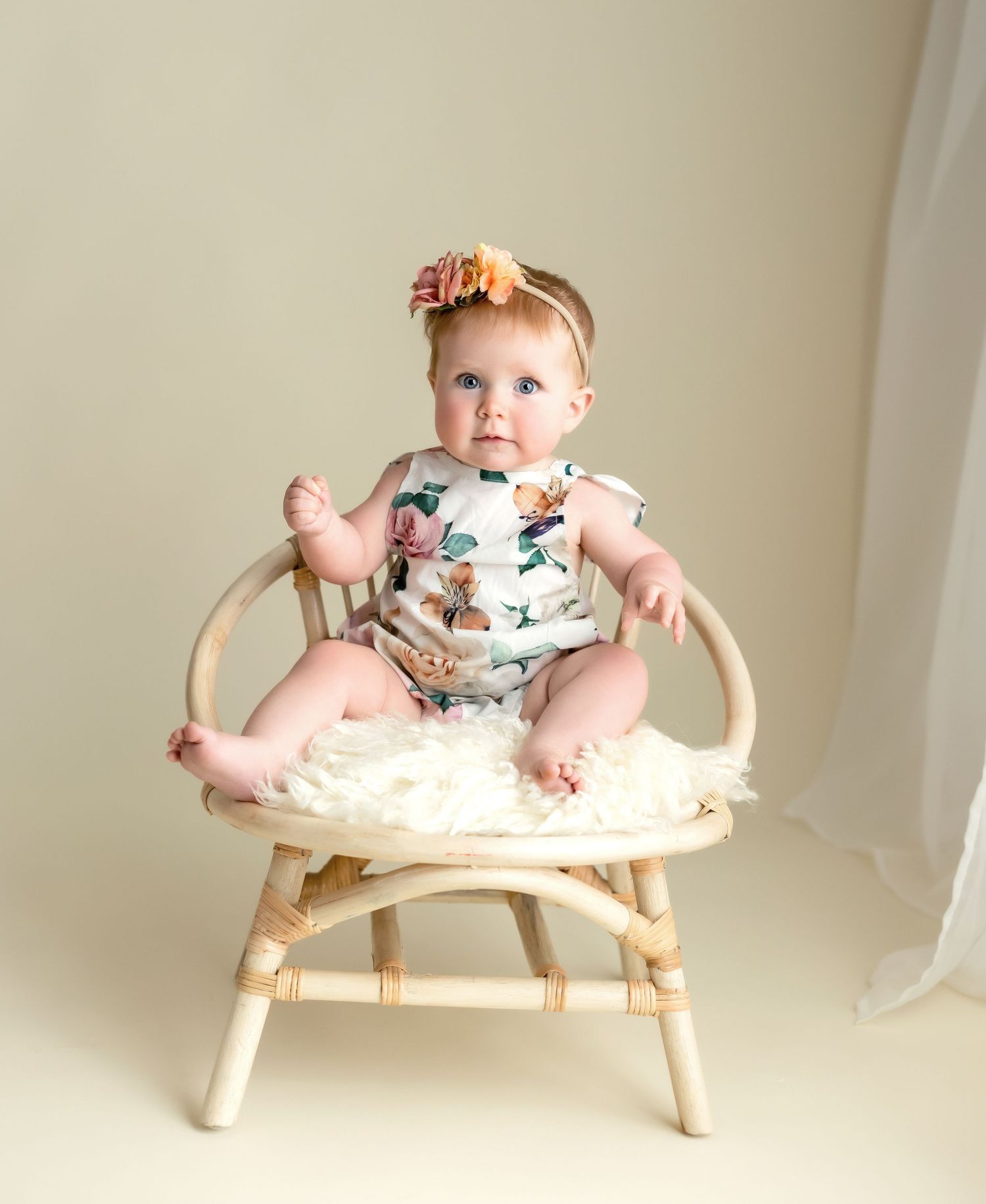 a 9m old in a chair. Greenville sc newborn photographer, Easley sc newborn photographer, Upstate sc newborn photographer