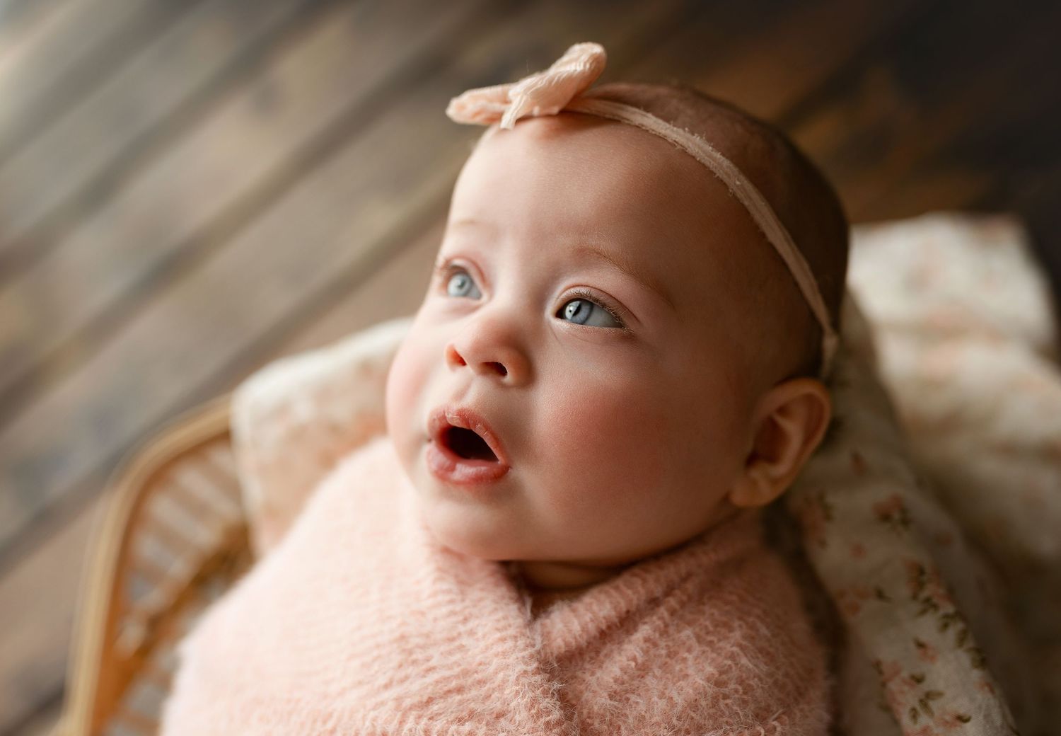 An up-close shot of a baby girl. Greenville, SC newborn photographer, Easley SC newborn photographer, Upstate newborn photographer