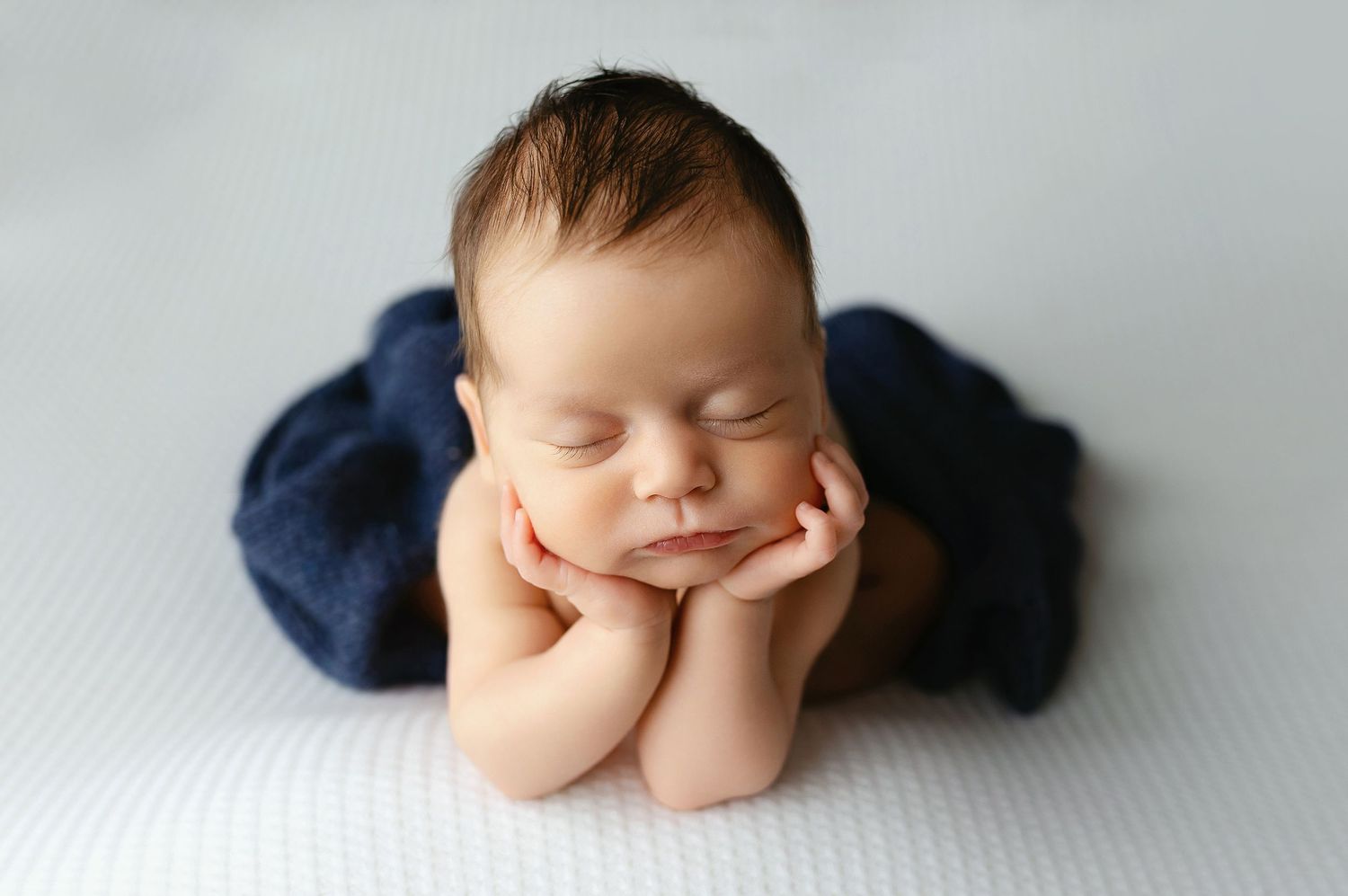 Newborn baby boy in a froggie pose. - Greenville, SC newborn photographer - Easley, SC newborn photographer.