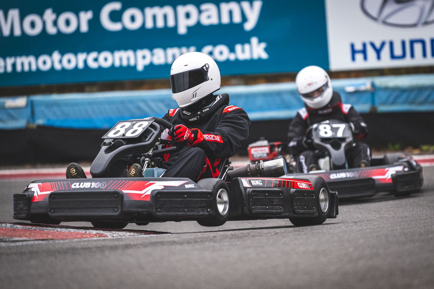 Alex Catlow at Buckmoore International Karting Circuit in a club100 kart