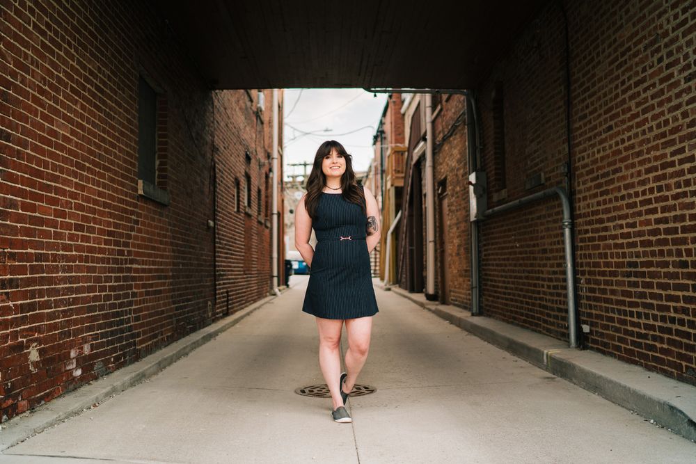 Graduation portraits downtown Lockport, Illinois. Copyright Two Birds Photography 2026