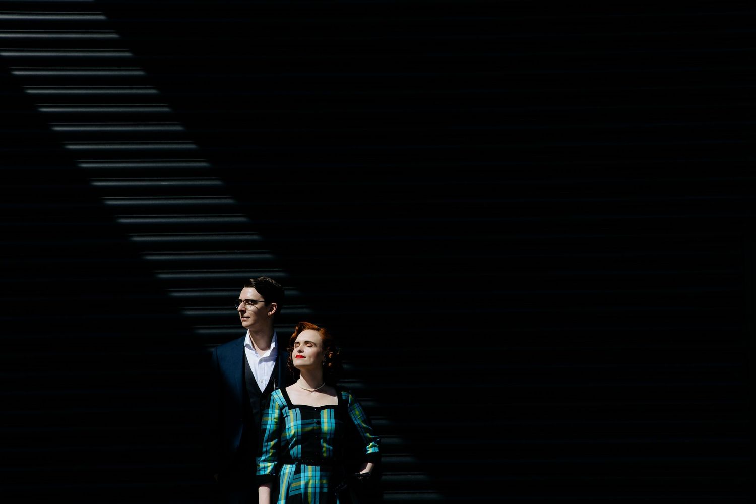 Edgy engagement photos like album cover