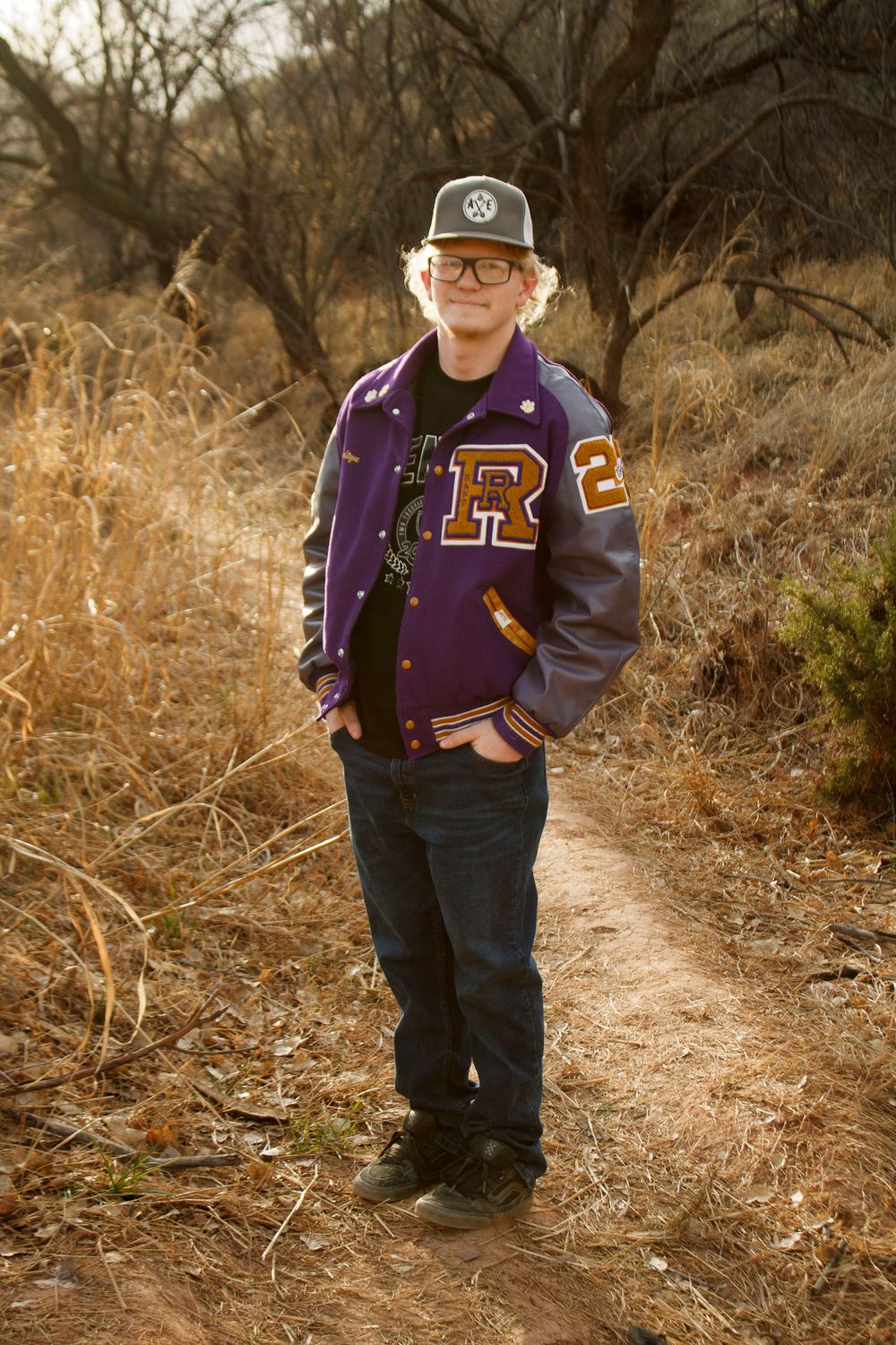 A River Road High School Senior during a senior photo session at Palo Duro Canyon State Park in Canyon, Texas