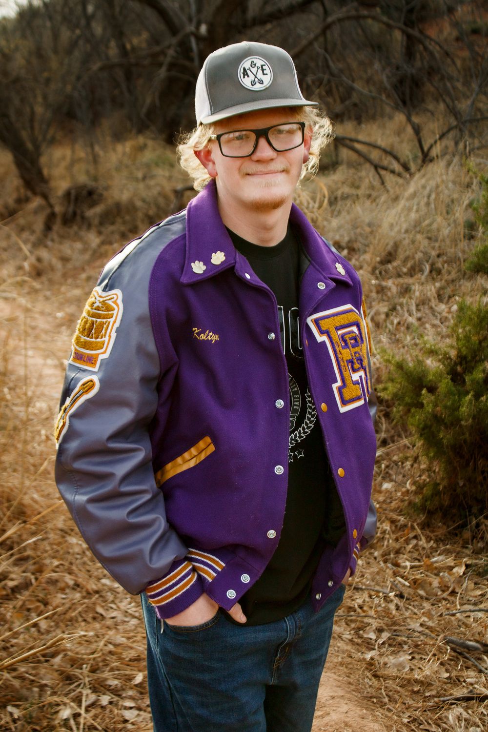 A River Road High School Senior during a senior photo session at Palo Duro Canyon State Park in Canyon, Texas