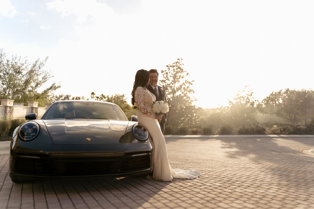 classic car wedding photos