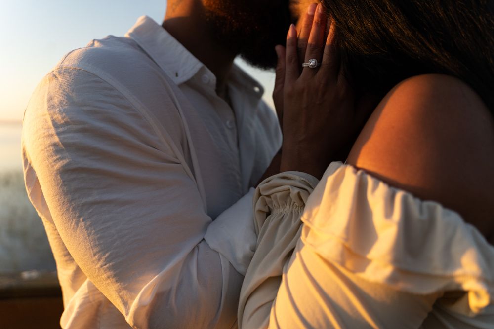 Golden hour engagement photos
