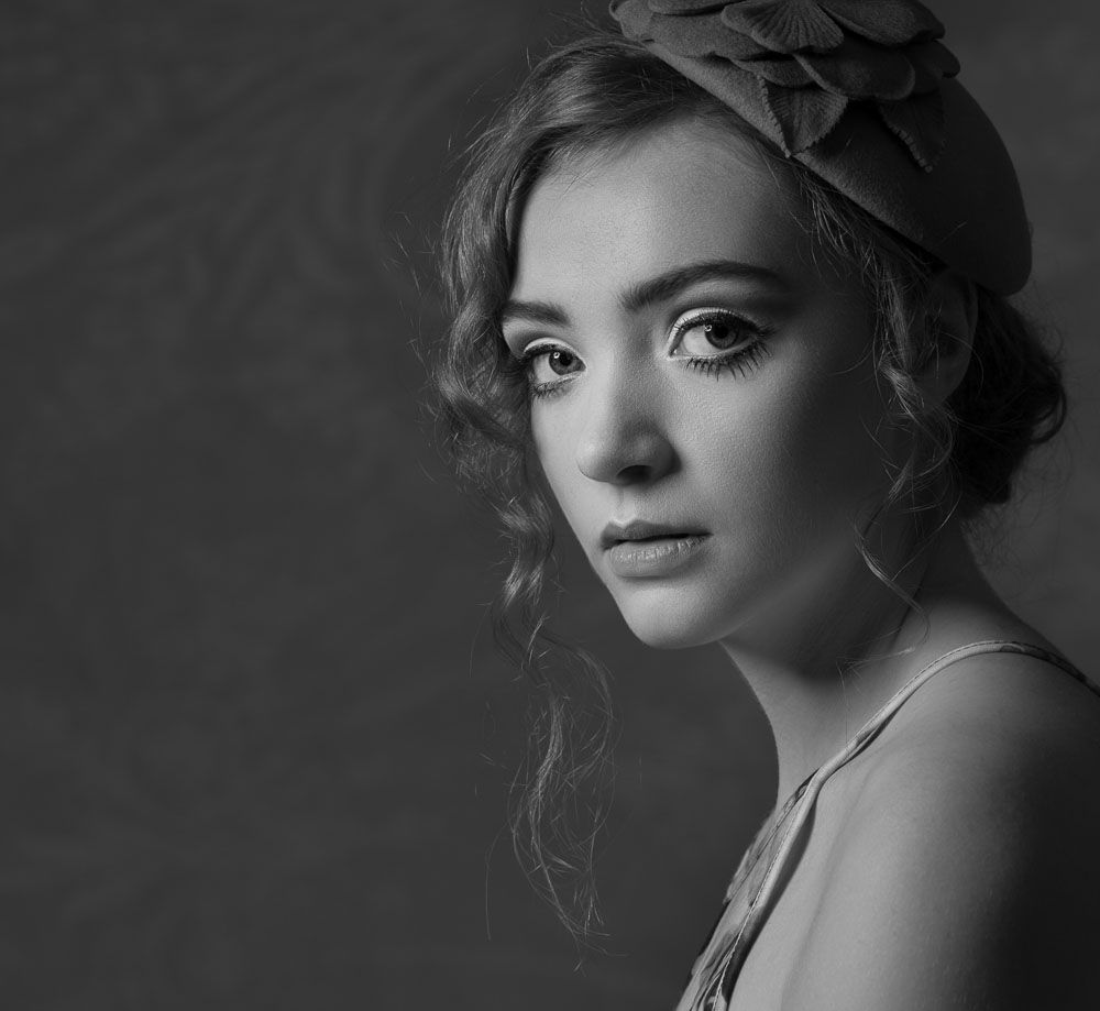 Stylish shot of fashionable young woman in black and white