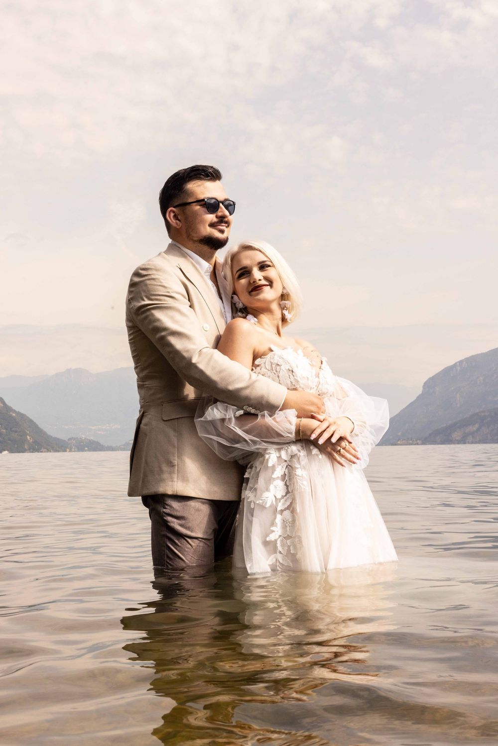 Sesja ślubna w wodzie w Bellagio nad Jeziorem Como