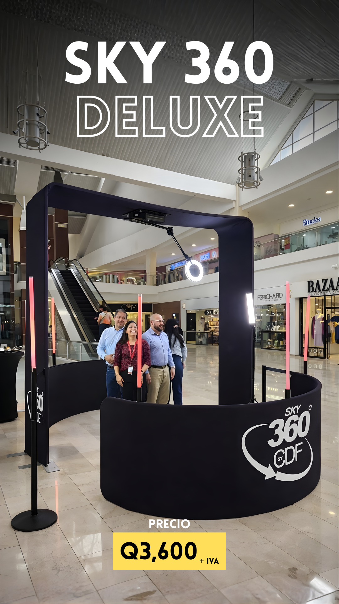 Plataforma Sky 360 Básico con mayor área para invitados