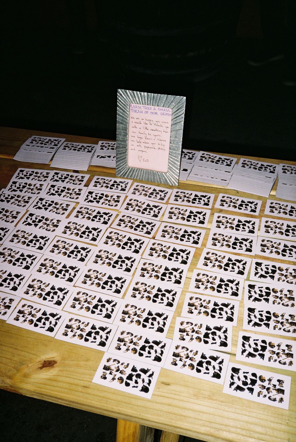 Wedding magnet party favors captured on 35mm film in Los Angeles.
